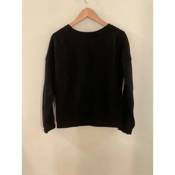 SOULCYCLE Black Quilted Pullover Sweatshirt- Sequin SOUL. Size S - Picture 6 of 6